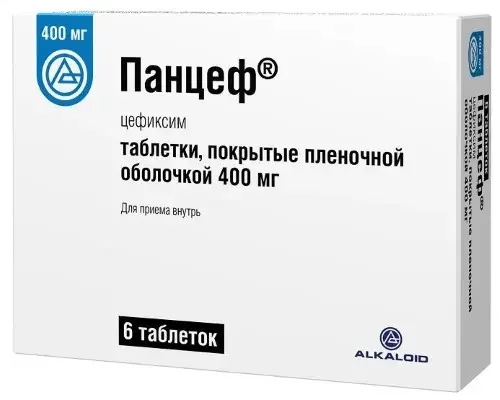 Панцеф 400 мг 6 шт. таблетки, покрытые пленочной оболочкой